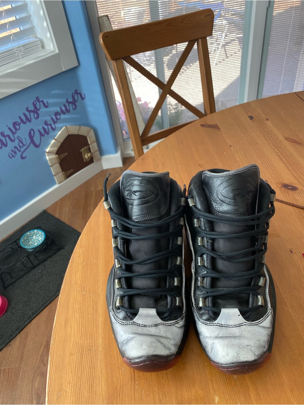 Reebok Black Sneakers with Red Lining